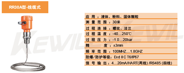 RR30導(dǎo)波雷達物位計