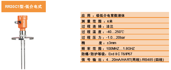 RR30導(dǎo)波雷達物位計